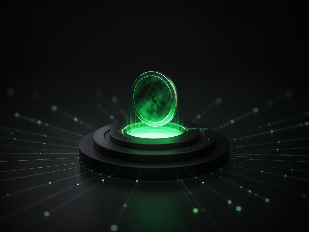Abstract render of a token being deployed on-chain
